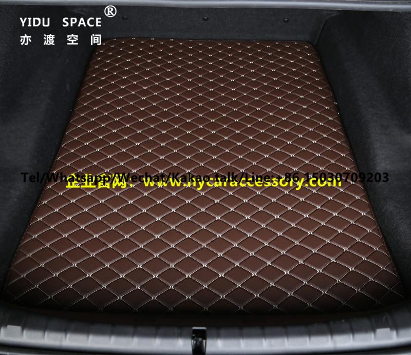 专车定制棕色皮革环保无味加厚耐磨汽车后备箱垫汽车后仓垫汽车尾箱垫